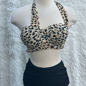 Leopard Print Halter Bikini set in size medium
